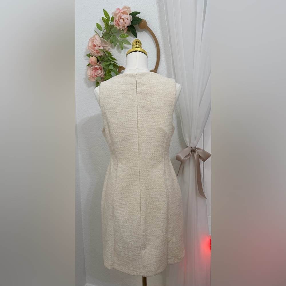 NEW MNG Mango Cream Tweed Sheath Dress Size 8 - NEW With Tags! - Picture 3 of 6